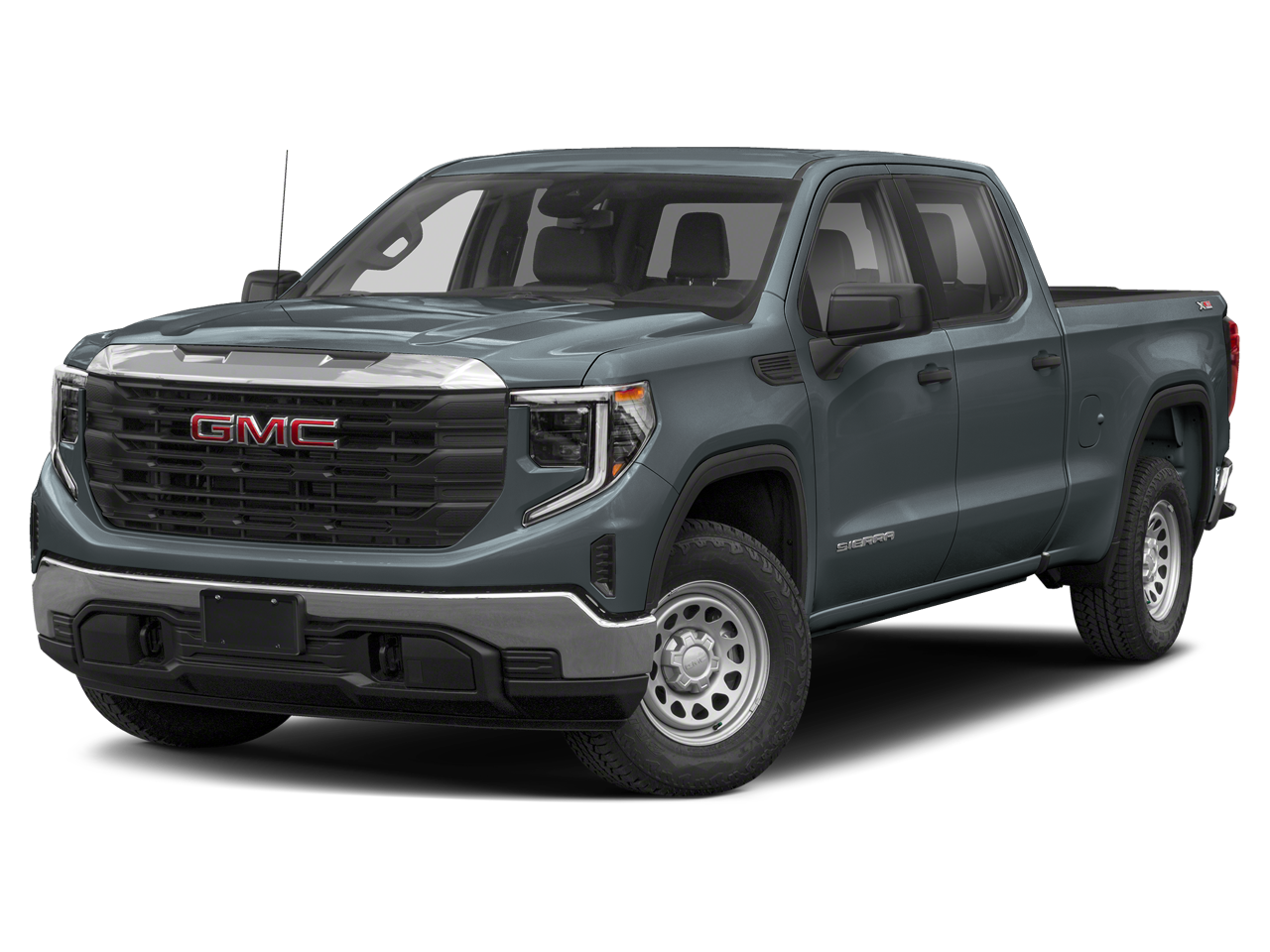 2024 GMC Sierra 1500 Denali in Sterling Metallic — front three-quarter view