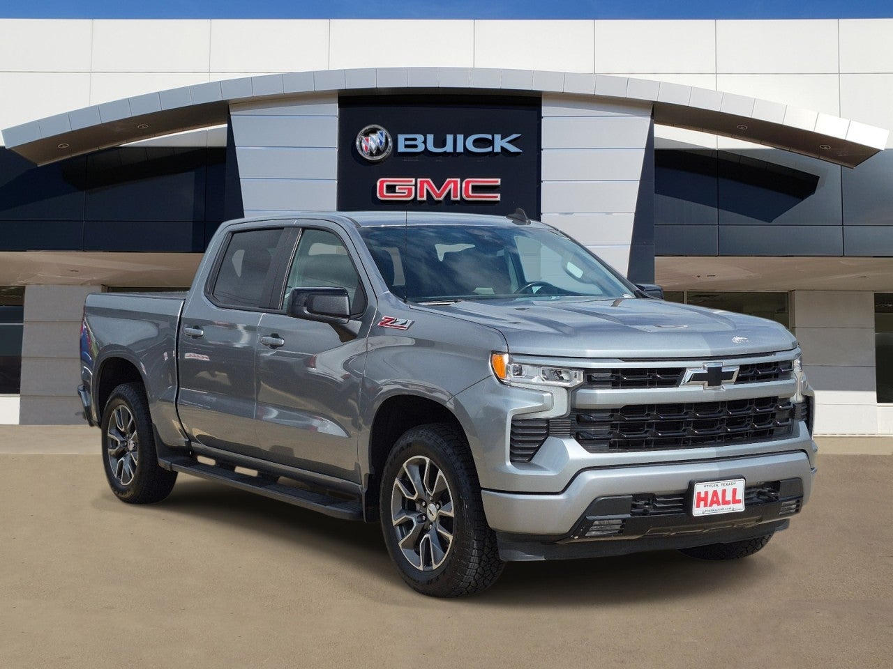 2023 Chevrolet Silverado 1500 RST in Sterling Gray Metallic — front three-quarter view