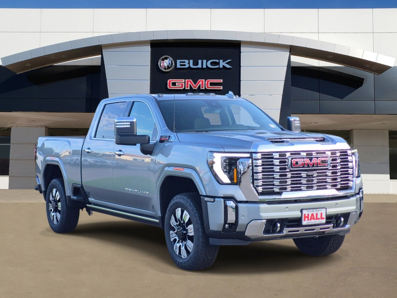 2026 GMC Sierra 3500 HD Denali in Sterling Metallic — front three-quarter view