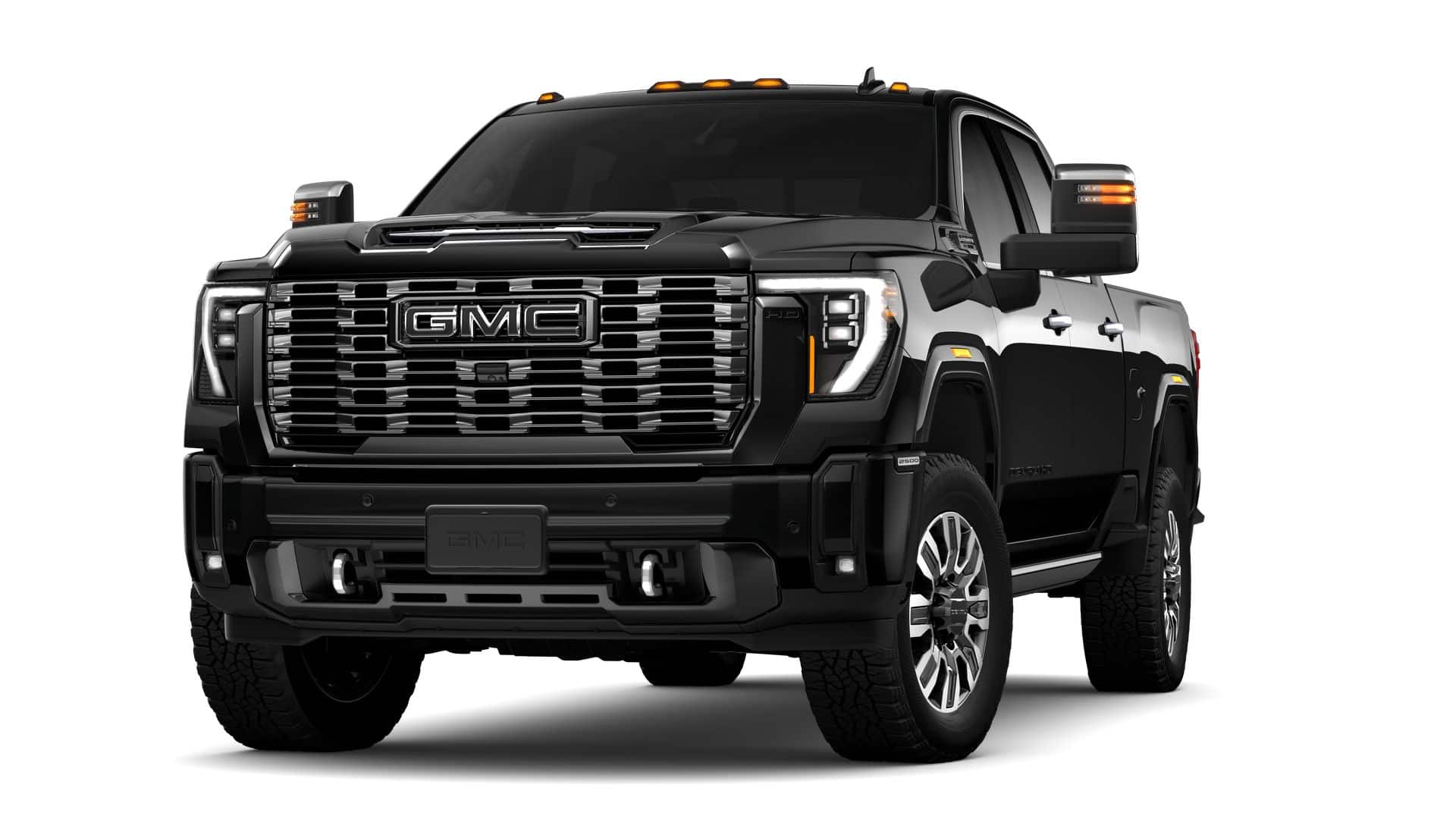 2026 GMC Sierra 3500 HD Denali Ultimate in Onyx Black — front three-quarter view