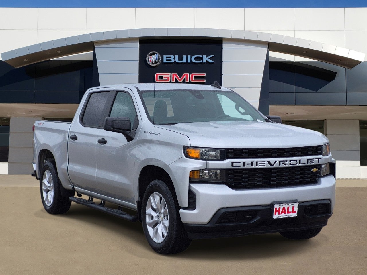 2022 Chevrolet Silverado 1500 LTD Custom in Silver Ice Metallic — front three-quarter view