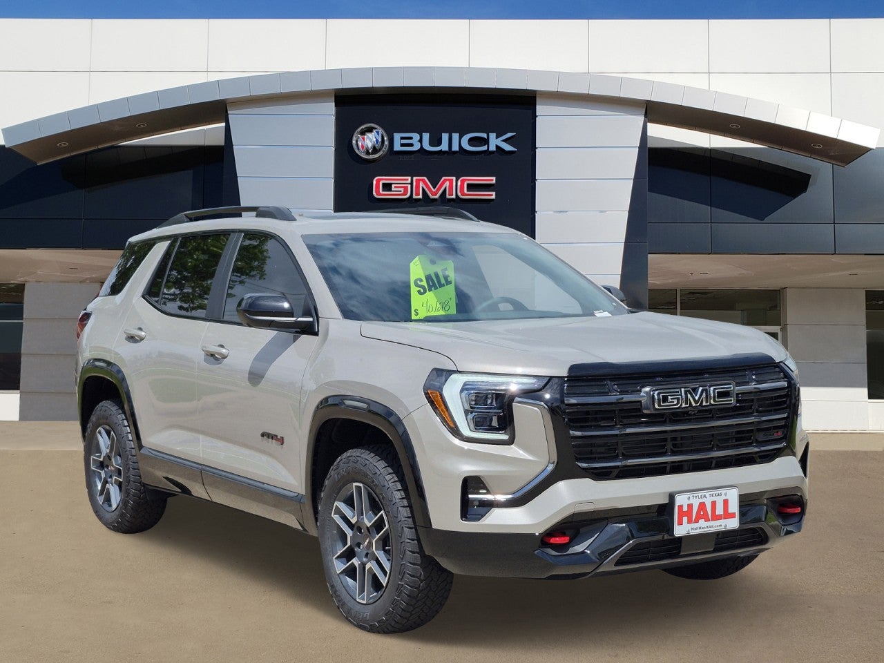 2026 GMC Terrain AT4 in Riverstone Metallic — front three-quarter view