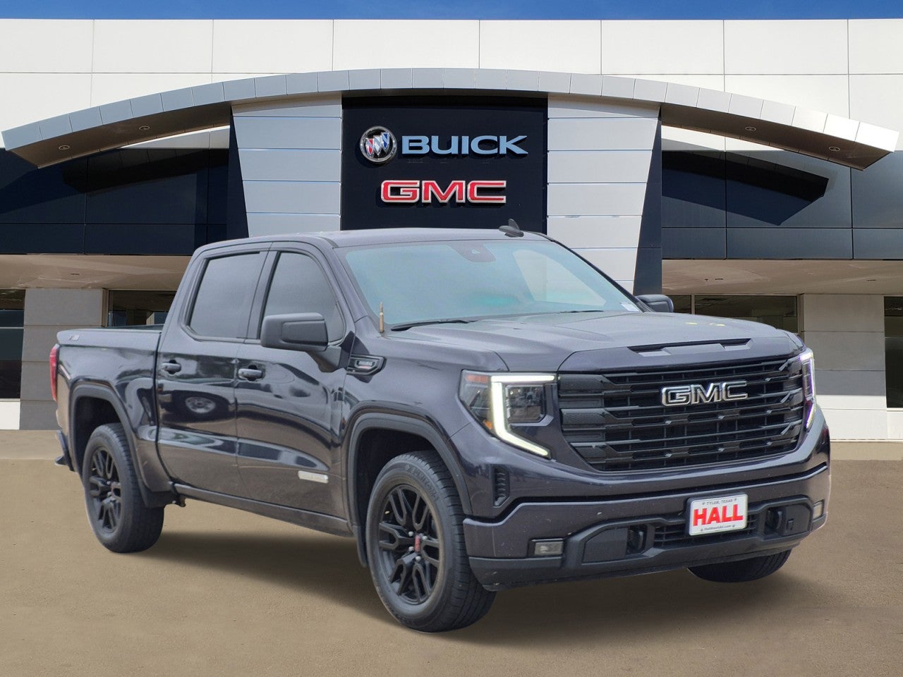 2024 GMC Sierra 1500 Elevation in Titanium Rush Metallic — front three-quarter view