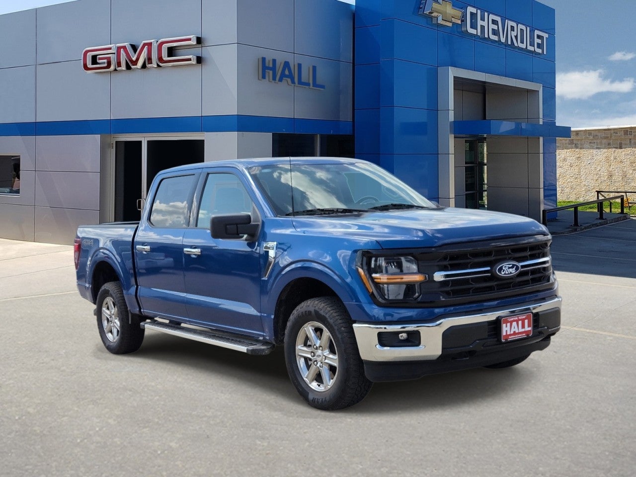 2025 Ford F-150 XLT in Blue — front three-quarter view