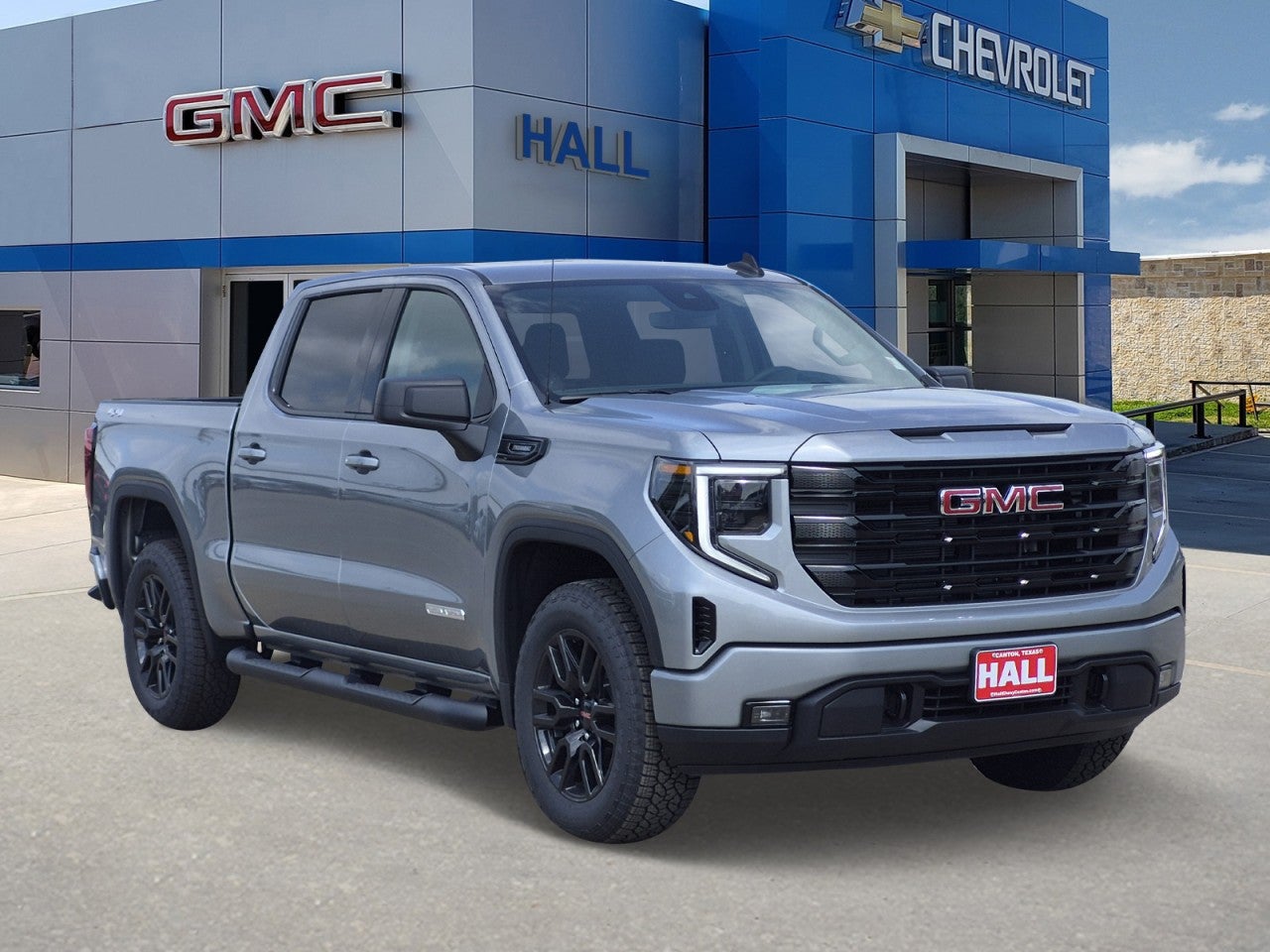 2026 GMC Sierra 1500 Elevation in Sterling Metallic — front three-quarter view