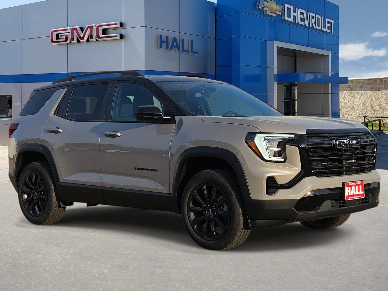 2027 GMC Terrain FWD Elevation in Riverstone Metallic — front three-quarter view
