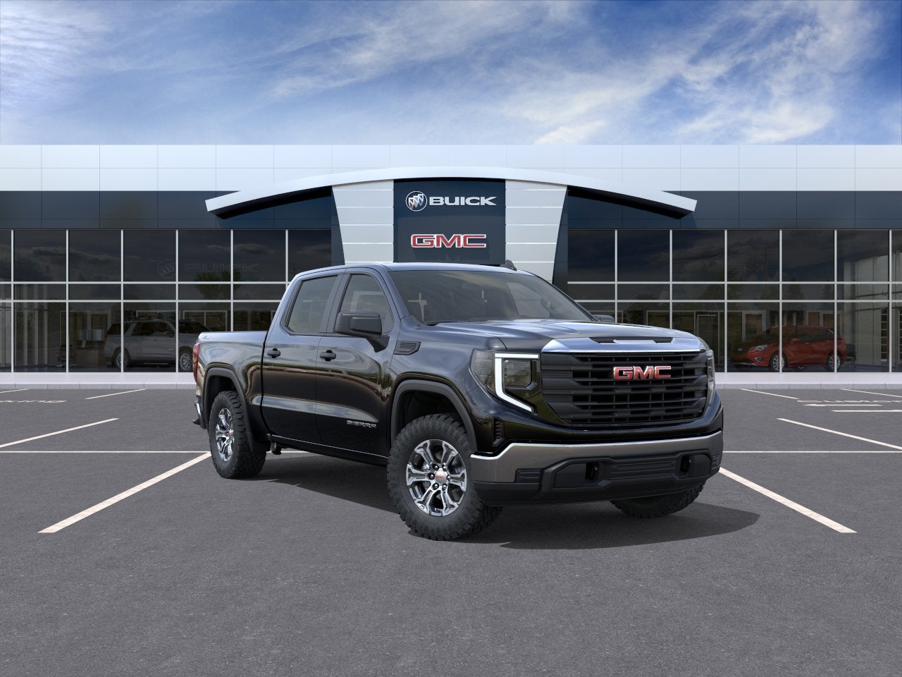 2026 GMC Sierra 1500 Pro in Onyx Black — front three-quarter view